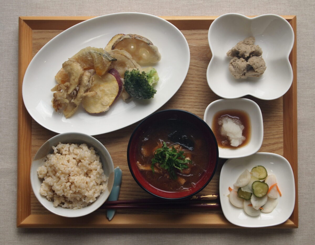 天ぷら定食そばがき付き